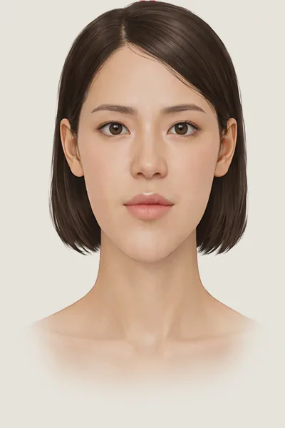 긴 얼굴 모식도
